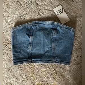 Zara Denim Tube Top - New